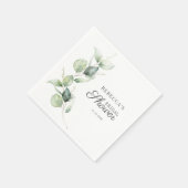Bloemige Eucalyptus Script Succulente Bruidsuitnod Servet (Hoek)