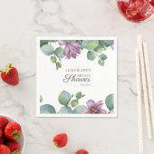 Bloemige Eucalyptus Watercolor Script Bruidsfeest Servet (Insitu)