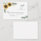 Bloemige Eucalyptus Zonnebloem RSVP Informatiekaartje (Voorkant / Achterkant)