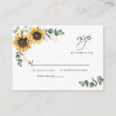 Bloemige Eucalyptus Zonnebloem RSVP Informatiekaartje (Voorkant)