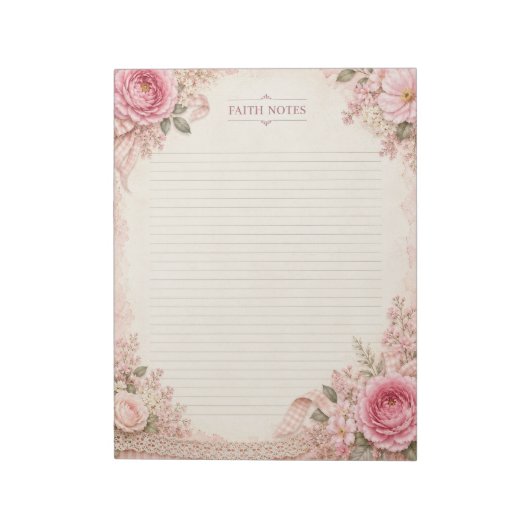 Bloemige Faith Notes Notitieblok (Linkerzijde)