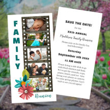 Bloemige familiereünie filmstrip Save the Date 