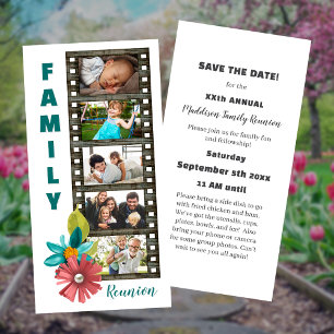 Bloemige familiereünie filmstrip Save the Date 