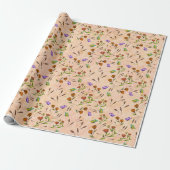 Bloemige Fantasievolle Cadeauverpakkings Papier (Uitgerold)