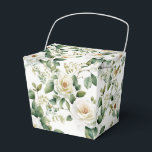 Bloemige Favor Doos Bedankdoosjes<br><div class="desc">De feestelijke favor doos is afgebeeld met een prachtige witte roos bloemprint. 
Pas dit item aan of koop het zoals het is.
Tip: Voeg gewoon je lekkere snoepjes toe en wat feestelijke linten.



Gelicenseerde Afbeelding</div>