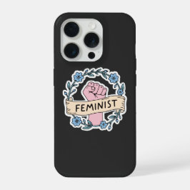 Bloemige Feministische iPhone 15 Pro Hoesje