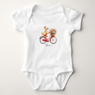 Bloemige Fiets Eend Baby Body Romper