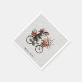 Bloemige Fiets Kitten Servetten (Hoek)