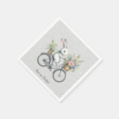 Bloemige Fiets Konijn Servetten (Hoek)