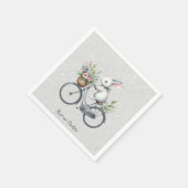 Bloemige Fiets Konijn Servetten (Hoek)