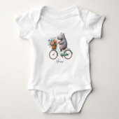 Bloemige Fiets Nijlpaard Baby Body Romper (Voorkant)