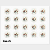 Bloemige Fiets Schildpad Sticker (Vel)