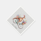 Bloemige Fietsekangoeroe Servetten (Hoek)