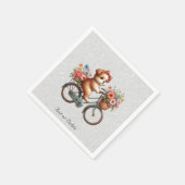 Bloemige Fietshond Servetten (Hoek)