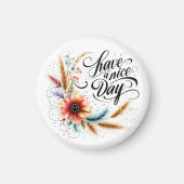 Bloemige fijne dag magneet (Voorkant)