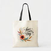 Bloemige fijne dag tote bag (Voorkant)