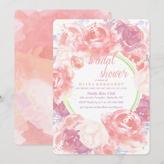 Bloemige Fluisteringen Uitnodiging (Voorkant / Achterkant)