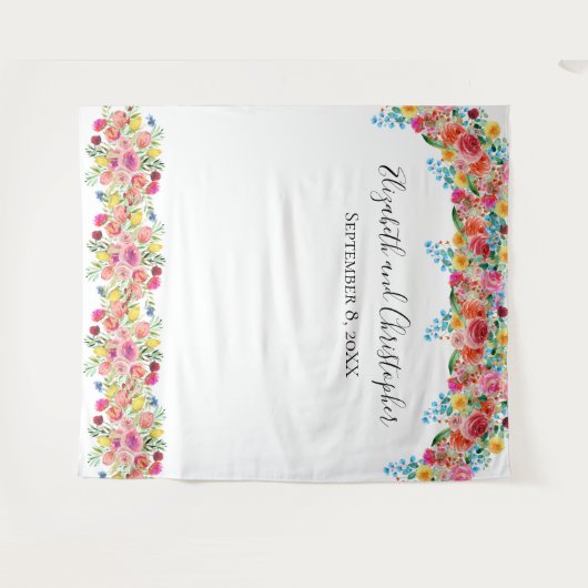 Bloemige foto-achtergrond foto rekwisiet Trouw Bru Wandkleed (Voorkant (horizontaal))