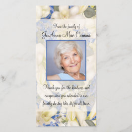 Bloemige foto condoleance met orchideeën bedanken bedankkaart