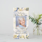 Bloemige foto condoleance met orchideeën bedanken bedankkaart (Staand voorkant)