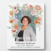 Bloemige fotobegrafenis-herdenkingsdienst fotoplaat (Voorkant)