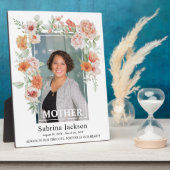 Bloemige fotobegrafenis-herdenkingsdienst fotoplaat (Zijkant)