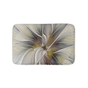 Bloemige Fractal, Fantasie Bloem met Aardetinten Badmat