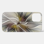 Bloemige Fractal, Fantasie Bloem met Aardetinten Case-Mate iPhone Case (Achterkant (horizontaal))