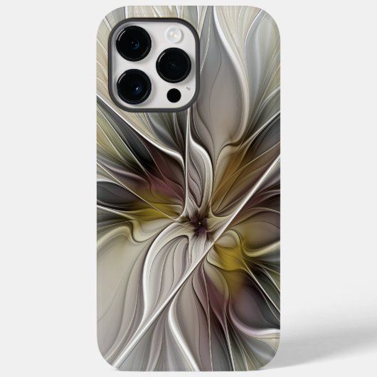 Bloemige Fractal, Fantasie Bloem met Aardetinten Case-Mate iPhone Case (Achterkant)