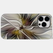 Bloemige Fractal, Fantasie Bloem met Aardetinten Case-Mate iPhone Case (Achterkant (horizontaal))