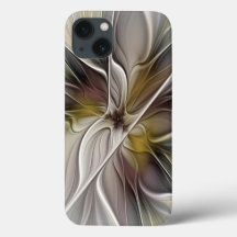 Bloemige Fractal, Fantasie Bloem met Aardetinten