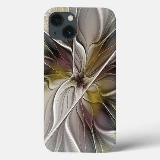 Bloemige Fractal, Fantasie Bloem met Aardetinten Case-Mate iPhone Case (Achterkant)