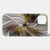 Bloemige Fractal, Fantasie Bloem met Aardetinten Case-Mate iPhone Case (Achterkant (horizontaal))