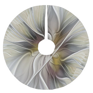 Bloemige Fractal, Fantasie Bloem met Aardetinten Kerstboom Rok