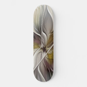 Bloemige Fractal, Fantasie Bloem met Aardetinten Persoonlijk Skateboard