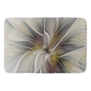 Bloemige Fractal, Fantasie Bloem met Aardtinten Badmat