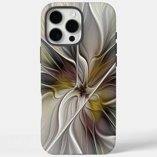 Bloemige Fractal, Fantasiebloem met Aardetinten Case-Mate iPhone Case (Achterkant)