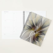 Bloemige fractal, fantasiebloem met aardetinten planner (Display)