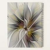 Bloemige fractal, fantasiebloem met aardetinten planner (Achterkant)
