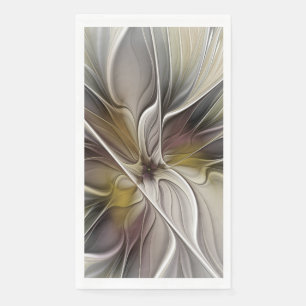 Bloemige Fractal, Fantasiebloem met Aardtinten Servet