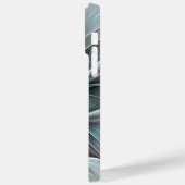 Bloemige Fractale Moderne Abstracte Bloem Blauw Gr Case-Mate iPhone Case (Achterkant / Links)