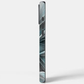 Bloemige Fractale Moderne Abstracte Bloem Blauw Gr Case-Mate iPhone Case (Achterkant / Links)