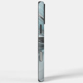 Bloemige Fractale Moderne Abstracte Bloem Blauw Gr Case-Mate iPhone Case (Achterkant / Rechts)