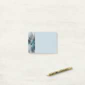 Bloemige Fractale Moderne Abstracte Bloem Blauw Gr Post-it® Notes (Op bureau)