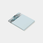 Bloemige Fractale Moderne Abstracte Bloem Blauw Gr Post-it® Notes (Schuin)
