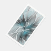 Bloemige Fractale Moderne Abstracte Bloem Blauw Gr Servet (Hoek)