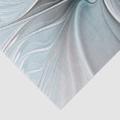Bloemige Fractale Moderne Abstracte Bloem Blauw Gr Tissuepapier (Detail)
