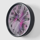 Bloemige Fractale Moderne Abstracte Bloem Roze Gri (Hoek)