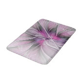 Bloemige Fractale Moderne Abstracte Bloem Roze Gri Badmat (Gekanteld)