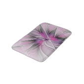 Bloemige Fractale Moderne Abstracte Bloem Roze Gri Badmat (Gekanteld)